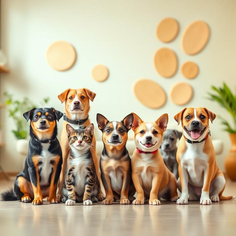 Mascotas felices en la clínica