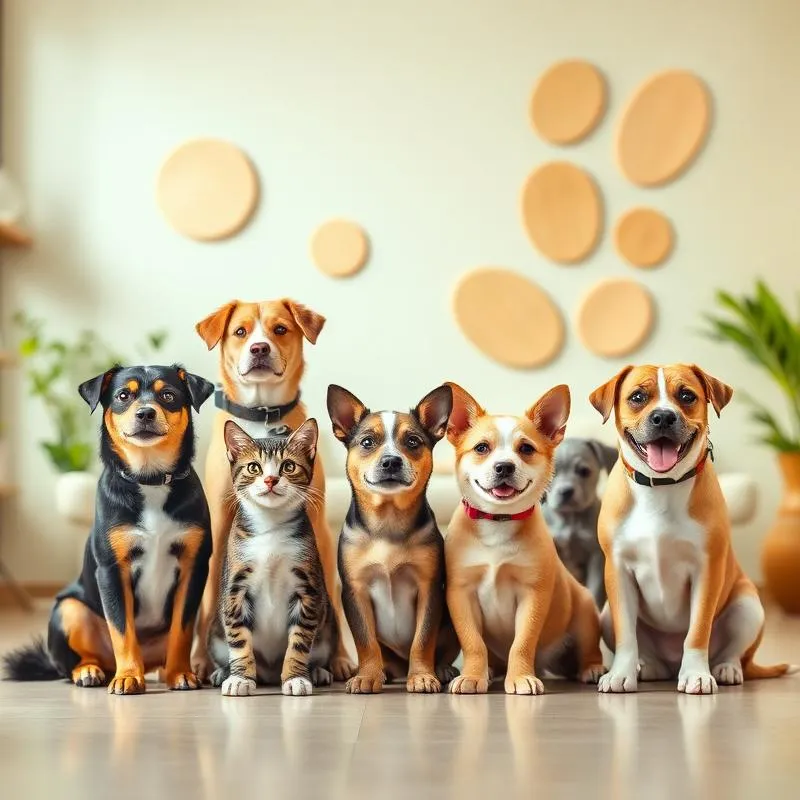 Mascotas felices en la clínica