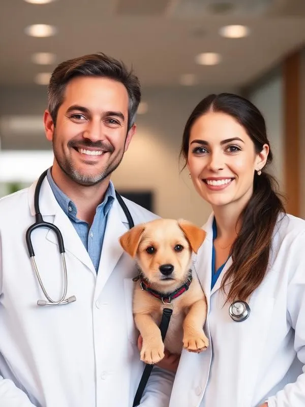 Equipo veterinario profesional